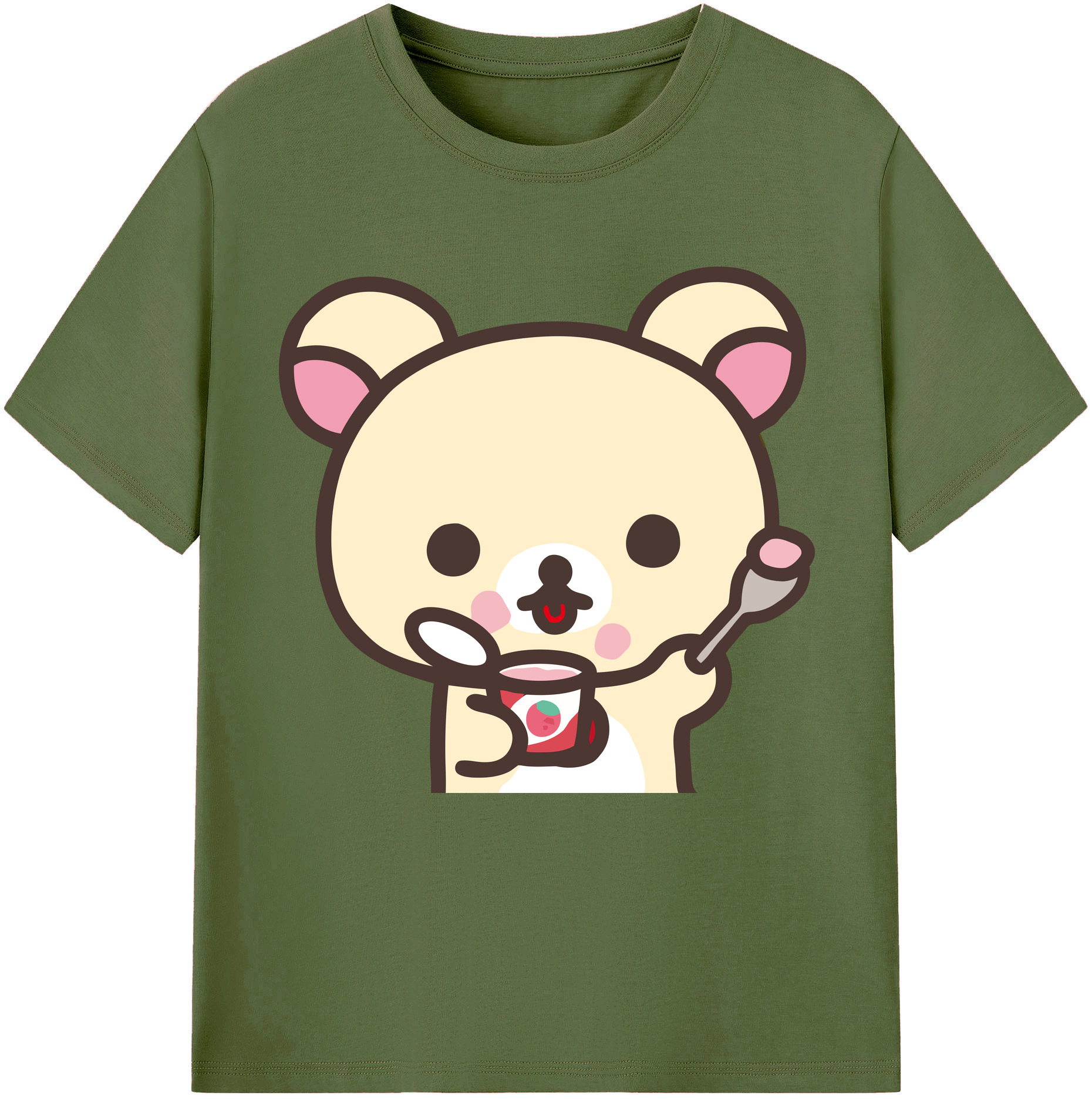 （画像用） リラックマ リラックマ キイロイトリ Rilakkuma Korilakkuma Kiiroitori 綿100％半袖Tシャツ（フロントプリント）